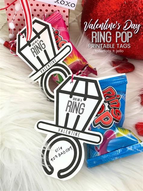 Ring Pop Valentines Printable